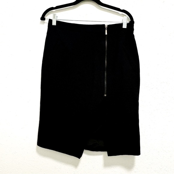 Lucy Paris Dresses & Skirts - Lucy Paris Womens Front Cut Zipper Straight Pencil Skirt Black w Pockets Size L